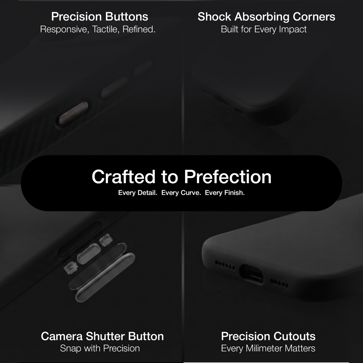 infyty LAVIO Premium Soft Silicone Case for iPhone 18 Pro - Black