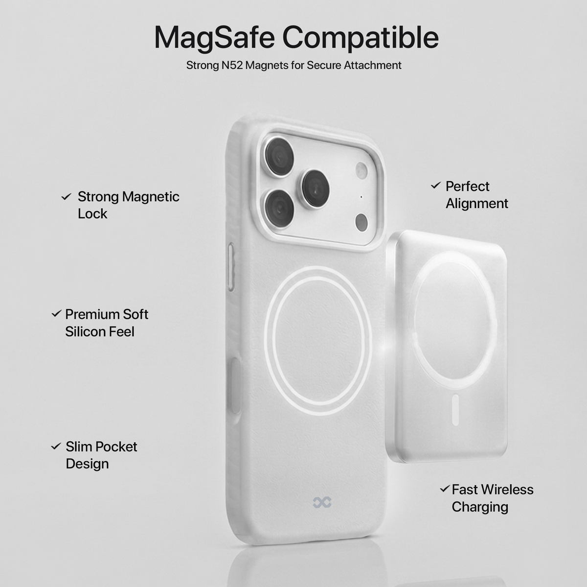 infyty LAVIO Premium Soft Silicone Case for iPhone 18 Pro - Grey