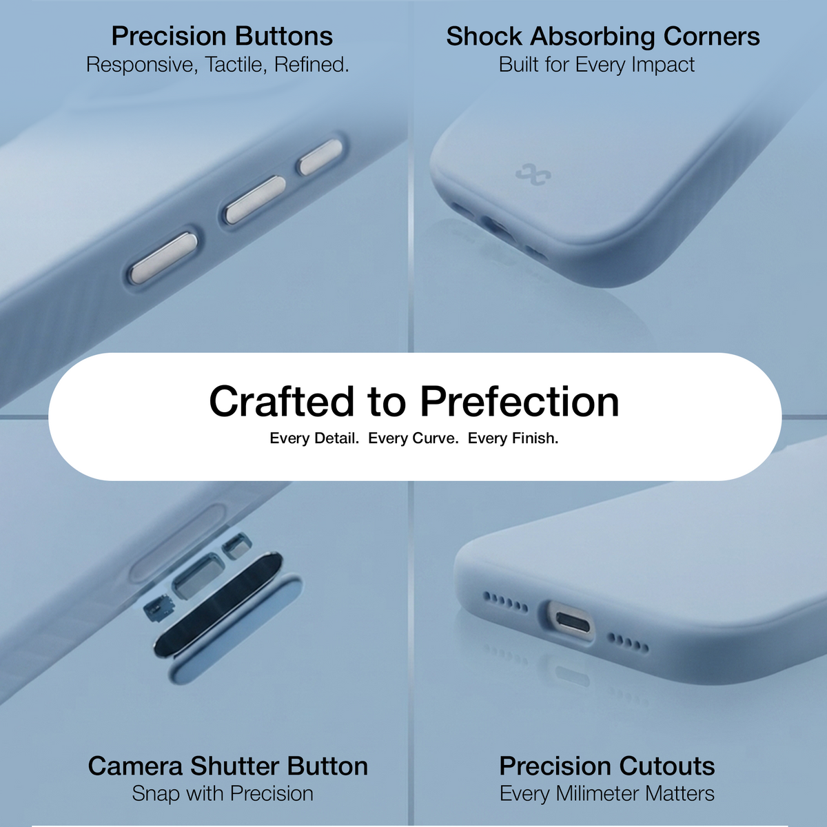 infyty LAVIO Premium Soft Silicone Case for iPhone 18 Pro Max - Light Blue