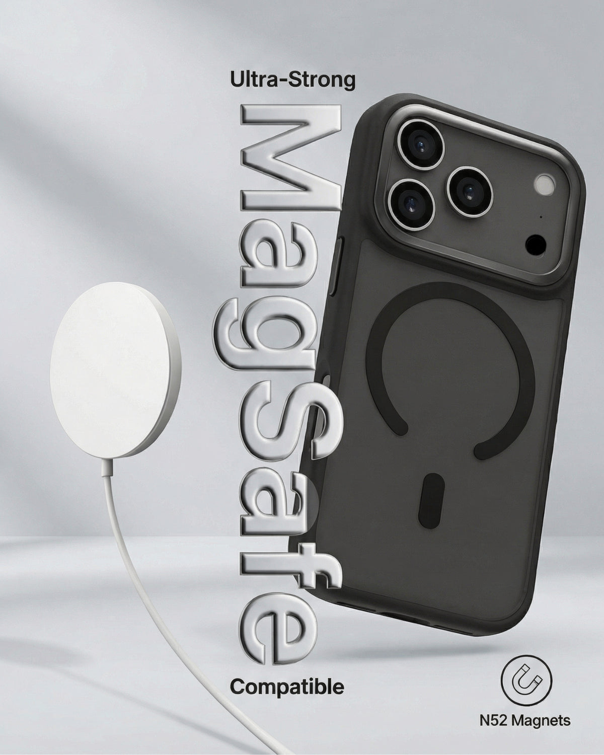 infyty MODO Frosted Soft Touch Case with Metallic Accents for iPhone 18 Pro - Black