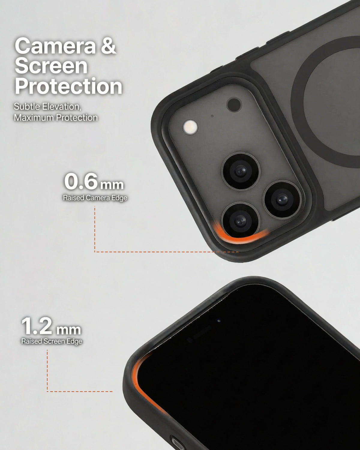 infyty MODO Frosted Soft Touch Case with Metallic Accents for iPhone 18 Pro - Black
