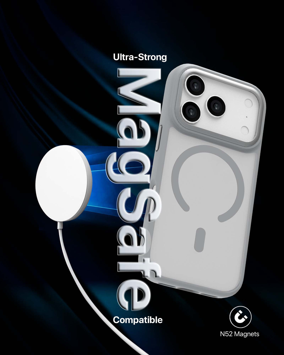 infyty MODO Frosted Soft Touch Case with Metallic Accents for iPhone 18 Pro - Grey