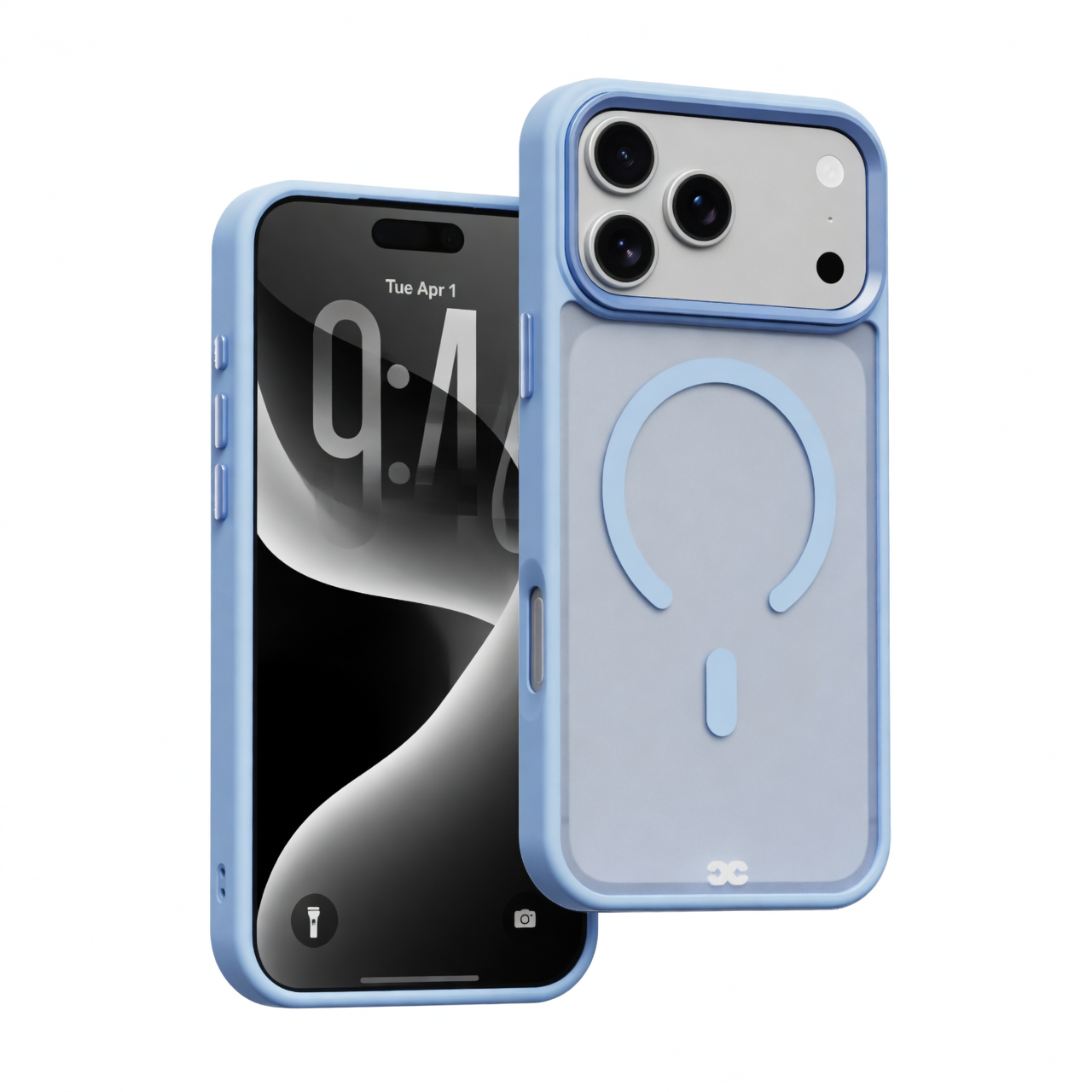 infyty MODO Frosted Soft Touch Case with Metallic Accents for iPhone 18 Pro - Light Blue