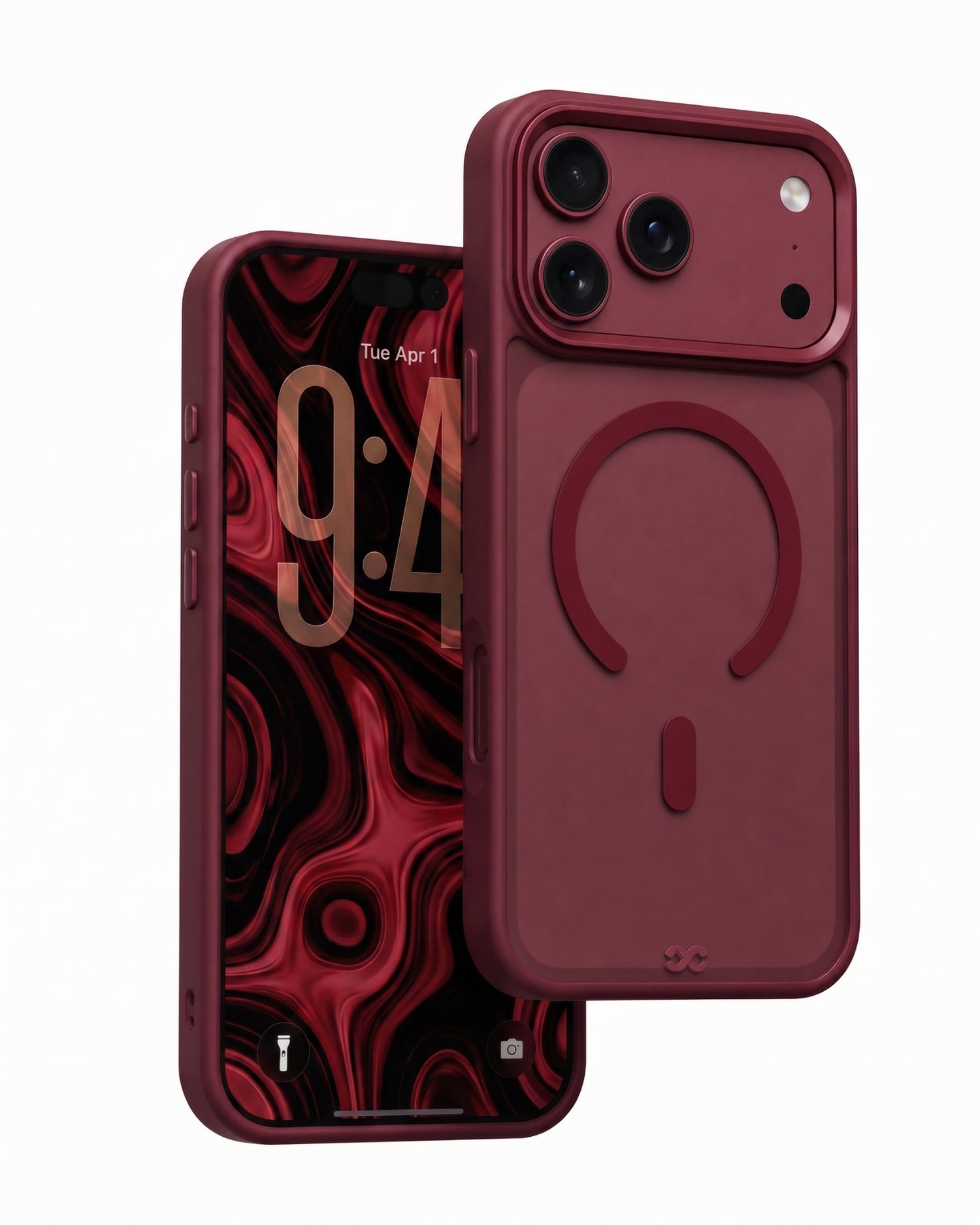 infyty MODO Frosted Soft Touch Case with Metallic Accents for iPhone 18 Pro Max - Burgundy