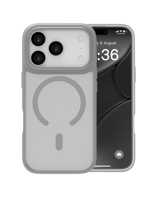 infyty MODO Frosted Soft Touch Case with Metallic Accents for iPhone 18 Pro Max - Grey