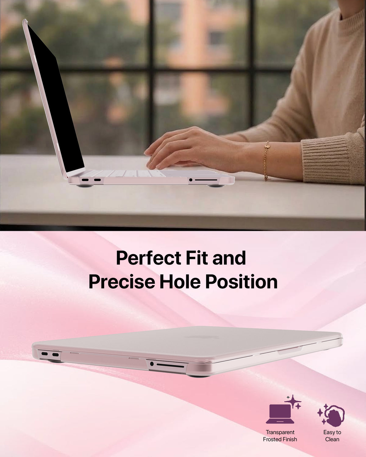 infyty NEONIX Rigid Frosted Shell Case for MacBook Neo - Blush Pink