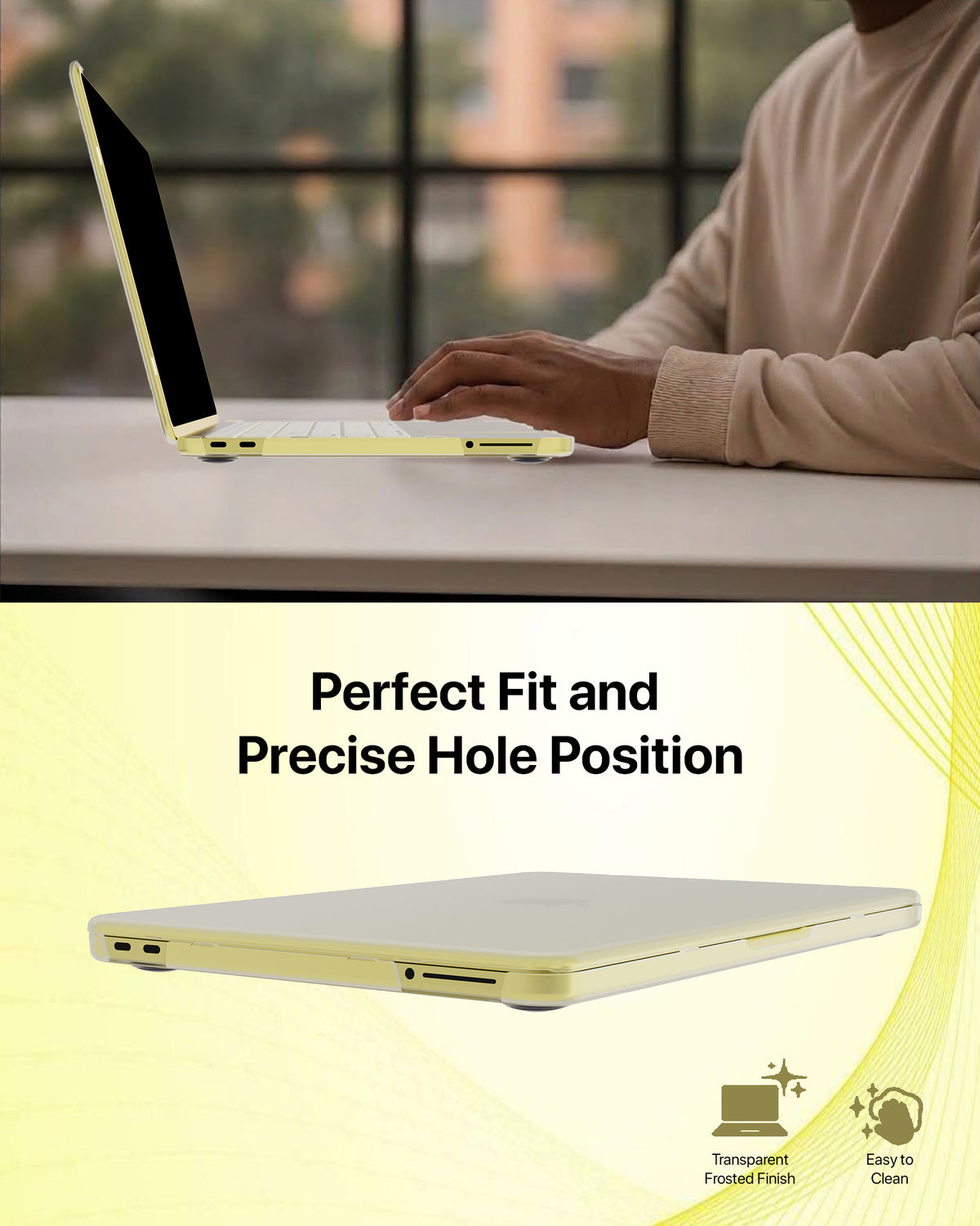 infyty NEONIX Rigid Frosted Shell Case for MacBook Neo - Citrus Yellow