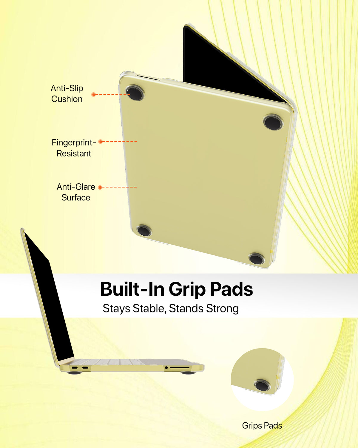 infyty NEONIX Rigid Frosted Shell Case for MacBook Neo - Citrus Yellow