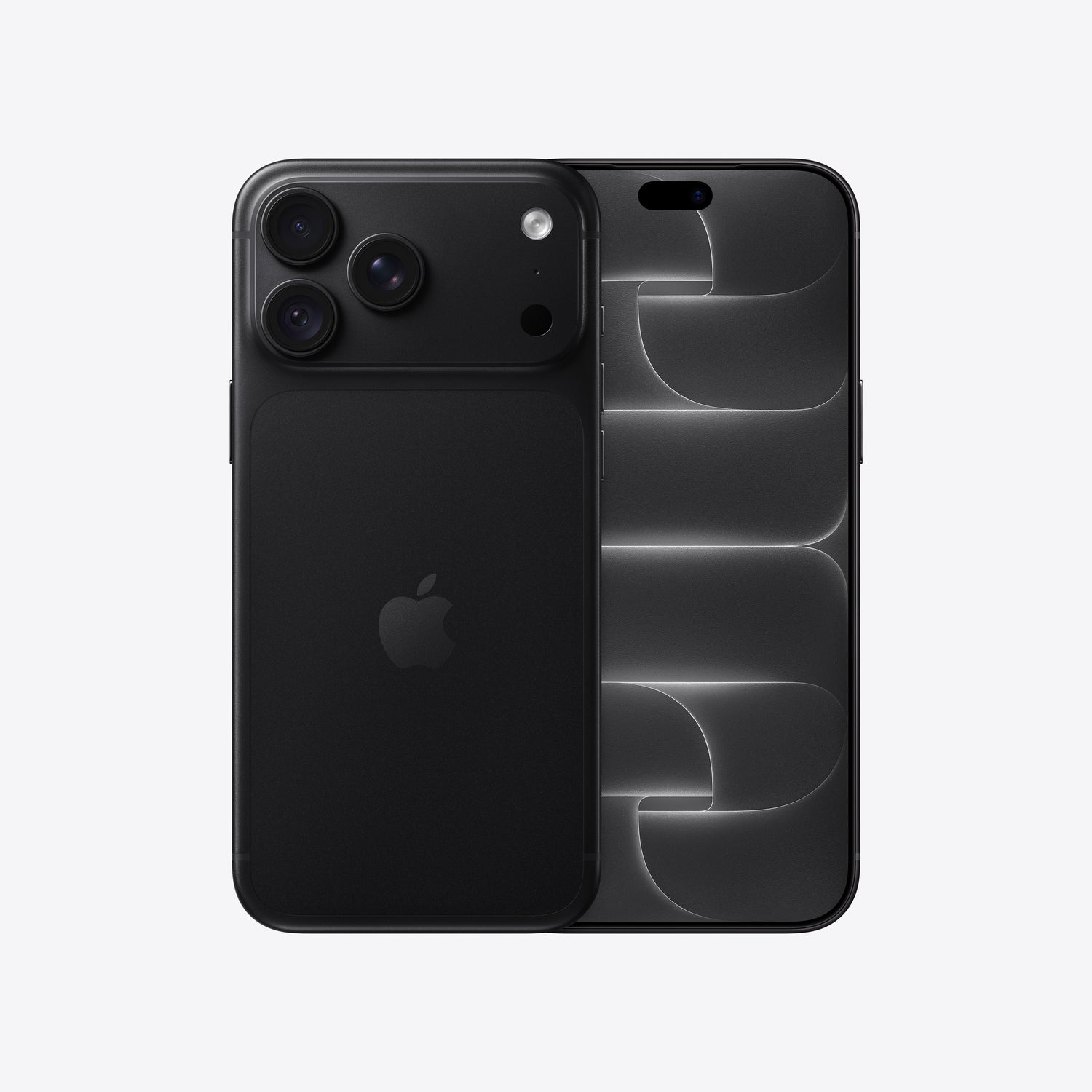 Front and back view display of the iPhone 18 Pro Max 256GB Black available at Tradeline.