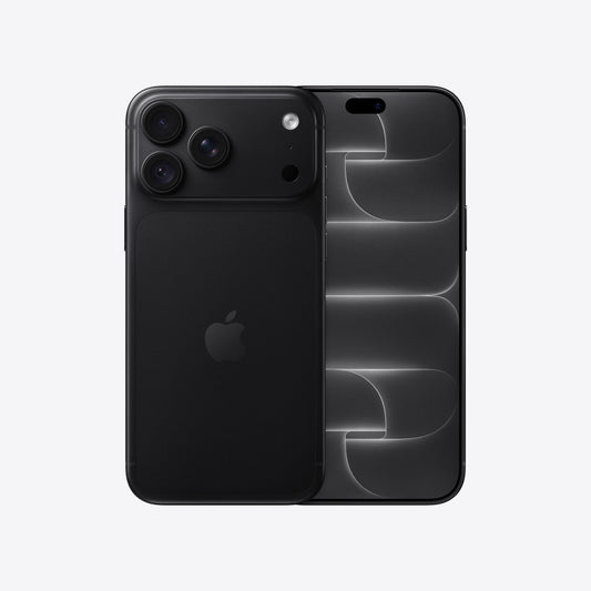 Front and back view display of the iPhone 18 Pro Max 2TB Black available at Tradeline.