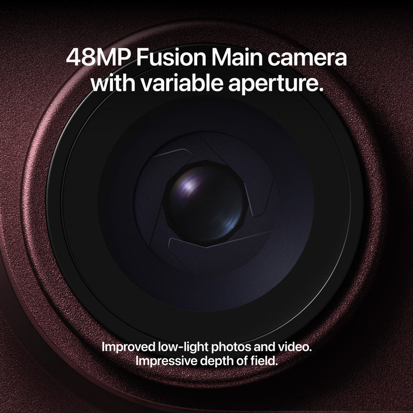 48MP fusion main camera with variable aperture on the iPhone 18 Pro Max 512GB Silver at Tradeline.