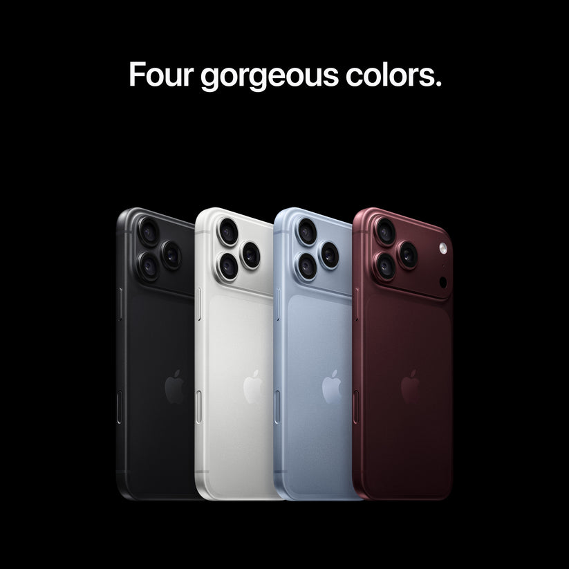 Four colors lineup showcasing the iPhone 18 Pro Max 512GB Silver edition from Tradeline.