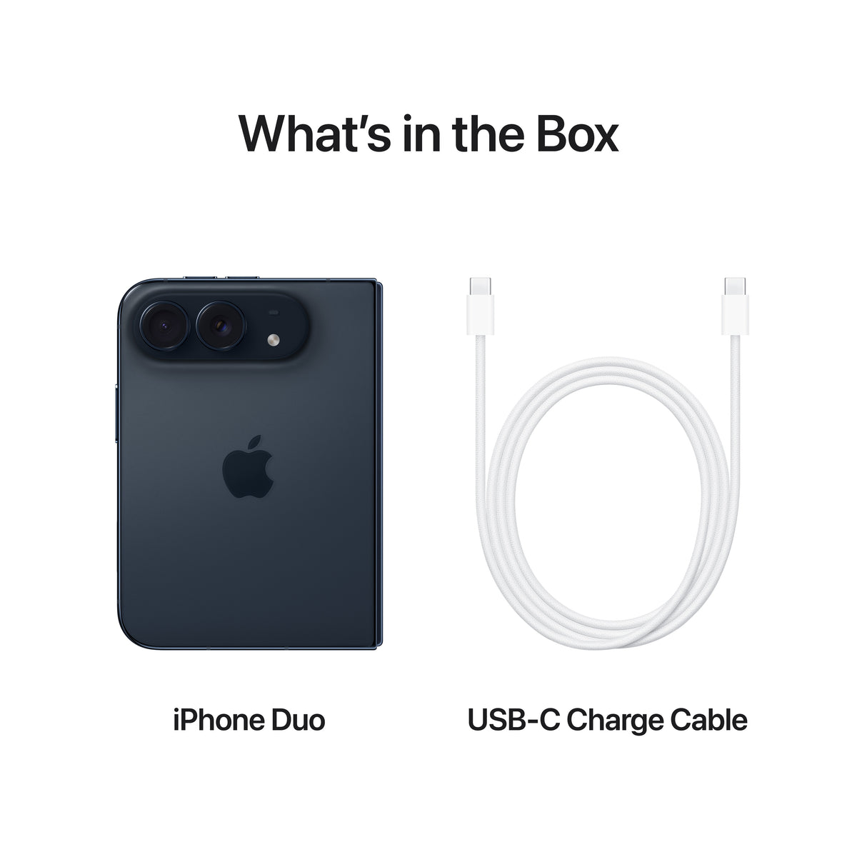 What is in the box unboxing content for the iPhone Duo 256GB Night Sky at Tradeline Egypt.