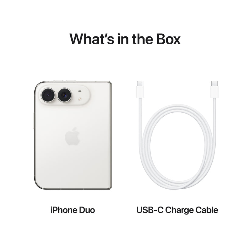 What is in the box unboxing content for the iPhone Duo 256GB Star White at Tradeline Egypt.