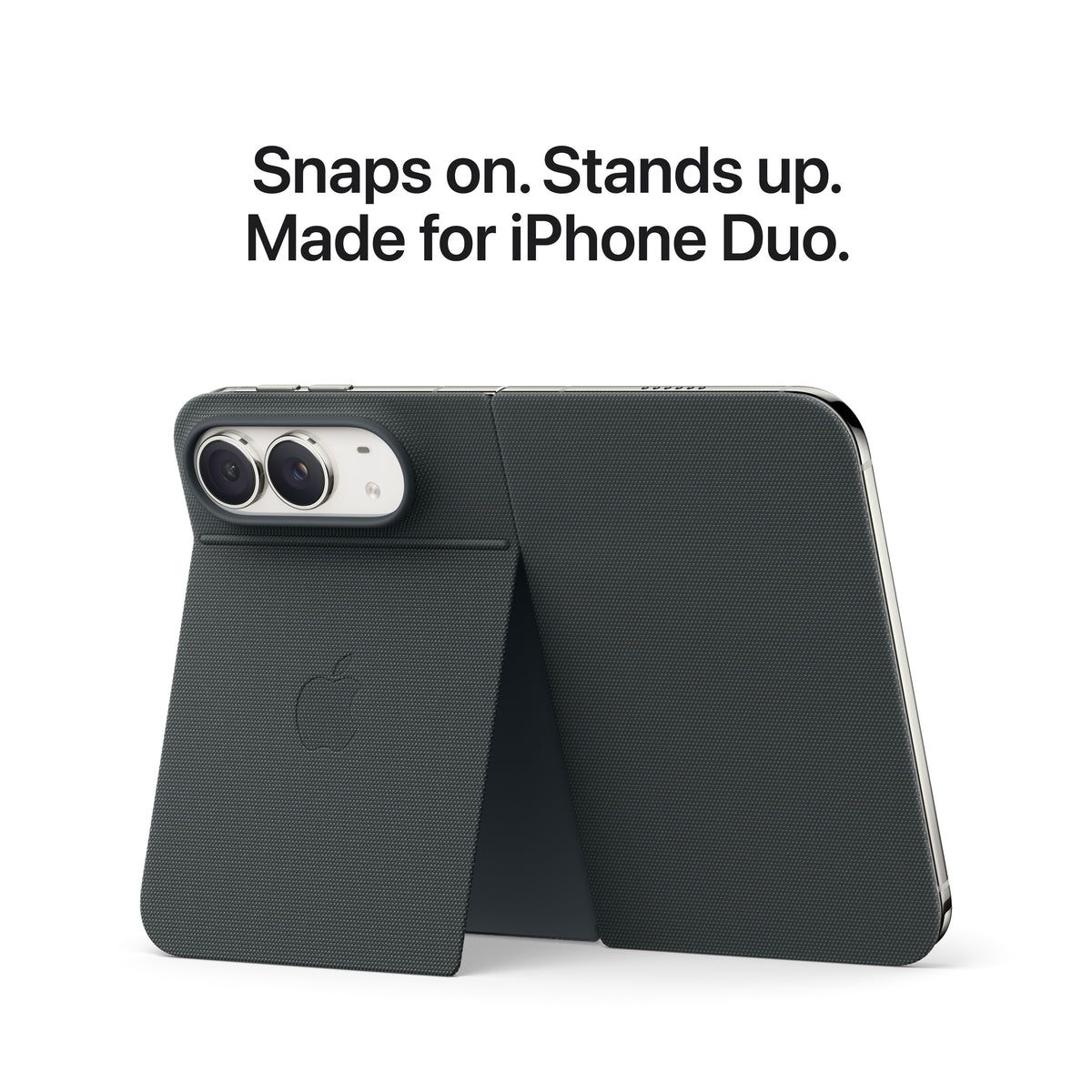 Snaps on and stands up accessory feature made for the iPhone Duo 2TB Star White from Tradeline.