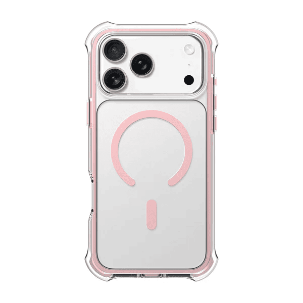 Rear view displaying the elegant Laut AERO PROTECT case for iPhone 17 Pro Max in Lace Pink edition at Tradeline.