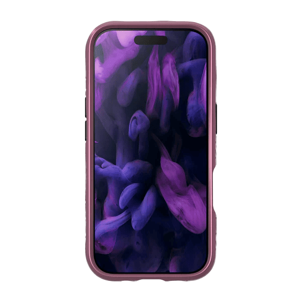 front side view of the sleek Laut CARBON MATTER armor case for iPhone 17 in Wine Red colorway available at Tradeline.
