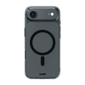 Rear view of the translucent Laut CRYSTAL FLURO case for iPhone Air with a smoky Clear Black border available at Tradeline.