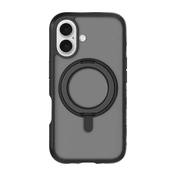 Rear view of the rugged Laut CRYSTAL MATTER protective case for iPhone 16 in Midnight blue finish from Tradeline.