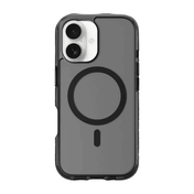 Rear view of the translucent Laut CRYSTAL MATTER X protective case for iPhone 17 in tinted Black Crystal option from Tradeline.