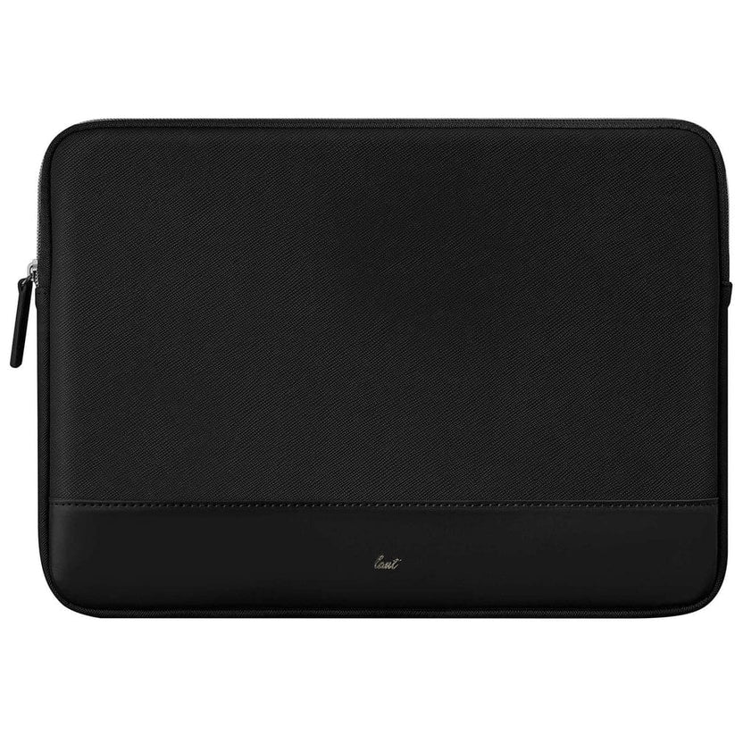 Front closed view of the premium LAUT PRESTIGE protective sleeve for MacBook 16-inch in Black available at Tradeline.
