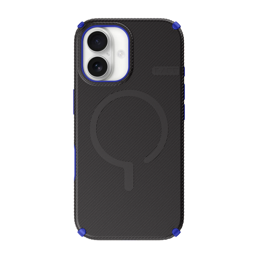 Rear view of the durable Laut SHIELD FLUX everyday drop protective case for iPhone 17 in Midnight Blue at Tradeline.