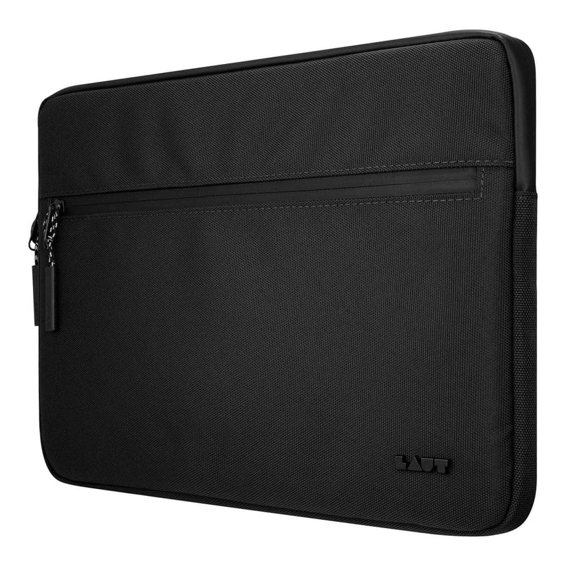 Front closed view of the sleek LAUT URBAN protective sleeve for 16-inch laptops in Black available at Tradeline.