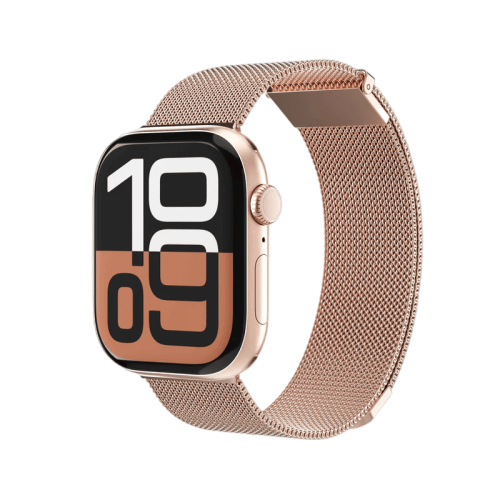 سوار فونماهلين ميلانيز لوب 2 لساعة أبل مقاس 40 / 41 / 42 ملم — ذهبي وردي (Vonmahlen Milanese Loop 2 for Apple Watch 40 | 41 | 42mm - Rose Gold)