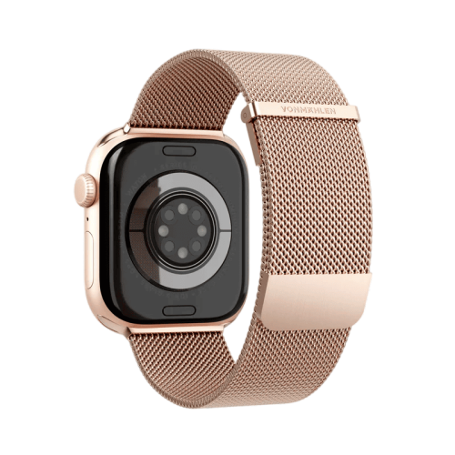 سوار فونماهلين ميلانيز لوب 2 لساعة أبل مقاس 40 / 41 / 42 ملم — ذهبي وردي (Vonmahlen Milanese Loop 2 for Apple Watch 40 | 41 | 42mm - Rose Gold)