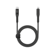 ENERGEA Flow Lightning to USB-C Cable With Display 1.5M - BLACK