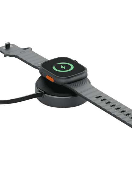 ENERGEA MagDuo Arc Ultra Compact 2-in-1 Wireless Charger with Built in USB C-Cable - GUN