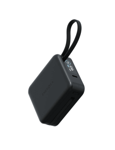 ENERGEA Magpac Mini Plus 10000mAh Magsafe Compatible Power Bank With Built-in C Cables & Display - Black