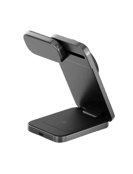ENERGEA MagTrio Plus 3-in-1 Foldable wireless charger - GUNMETAL